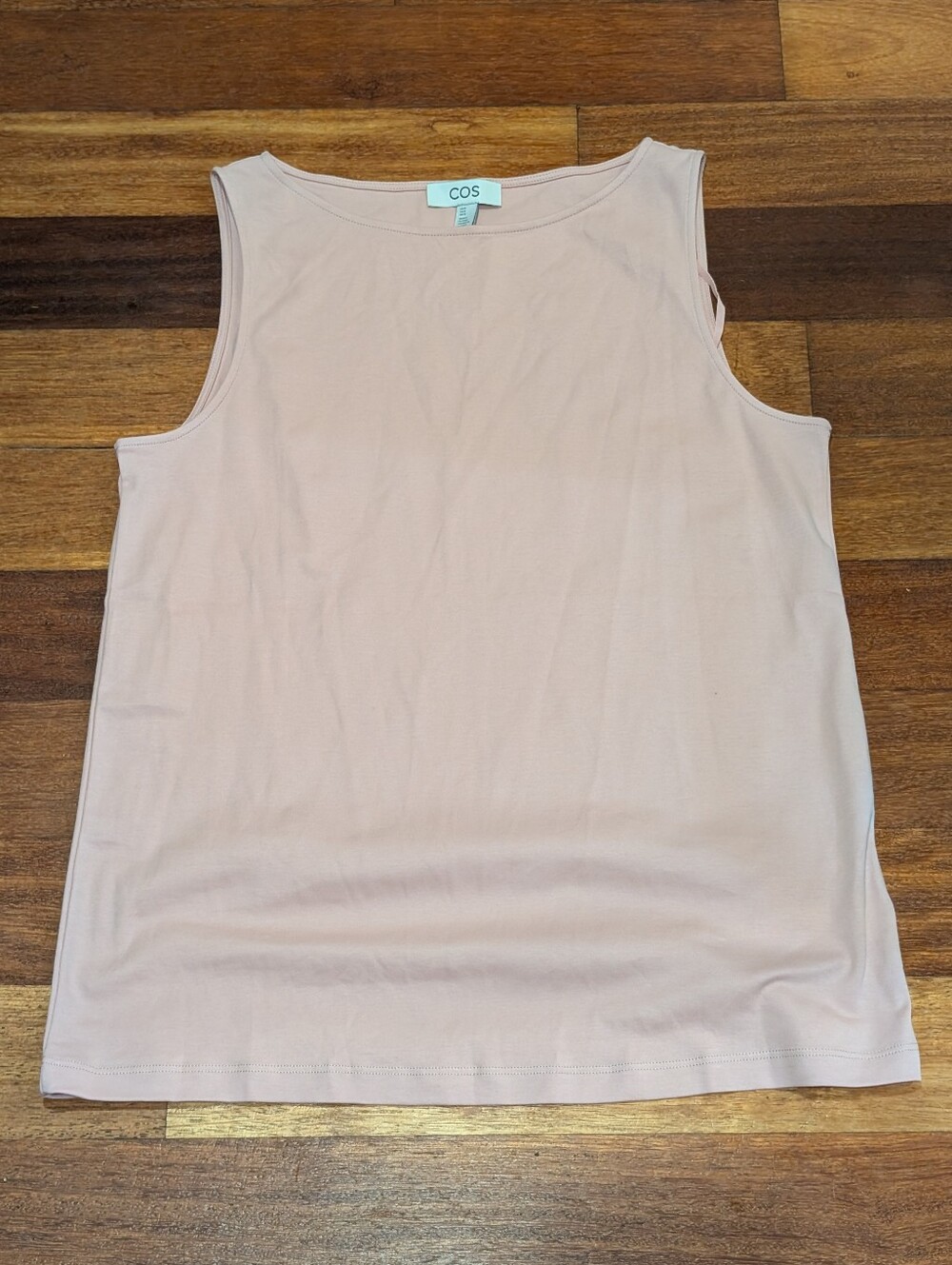 COS Sleeveless Boat Neck Tank in Light Blush Pink